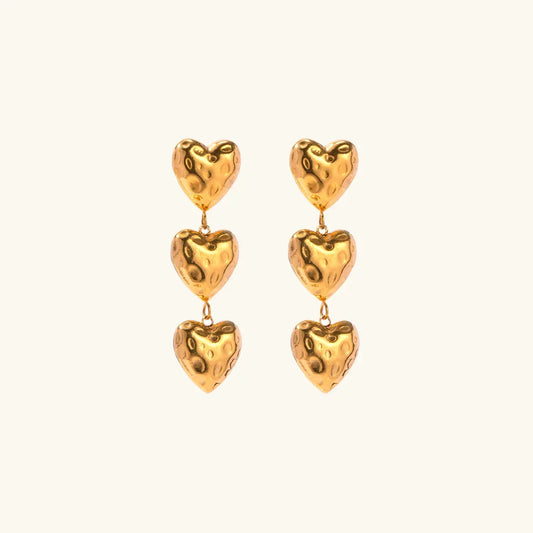 [Royal&Vicky]Heather Heart Goldohrringe