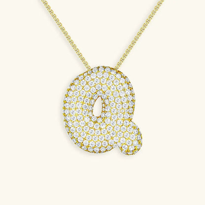 [Royal&Vicky]Bubble Initial Diamond Necklace