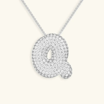 [Royal&Vicky]Bubble Initial Diamond Necklace