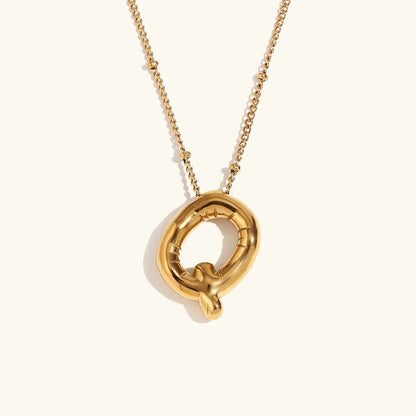 [Royal&Vicky]Balloon Gold Initial Necklace