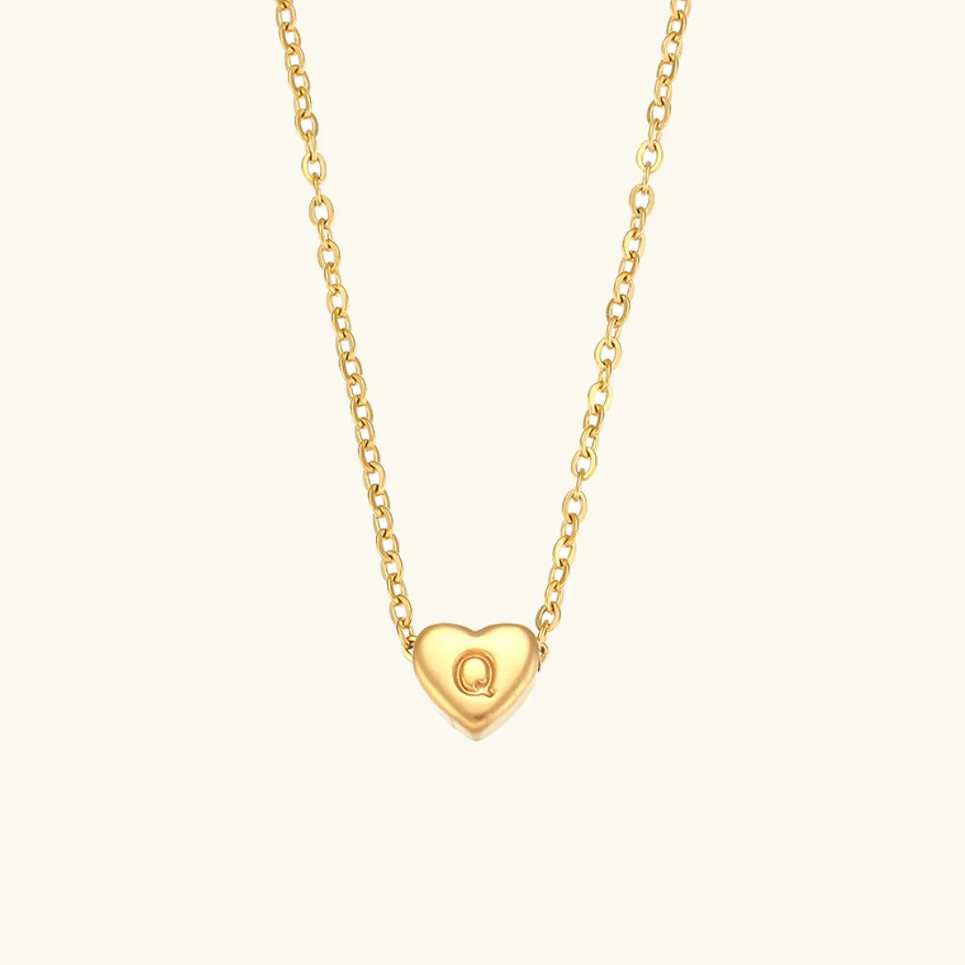 [Royal&Vicky]Heart Initial Gold Necklace