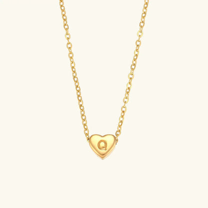 [Royal&Vicky]Heart Initial Gold Necklace