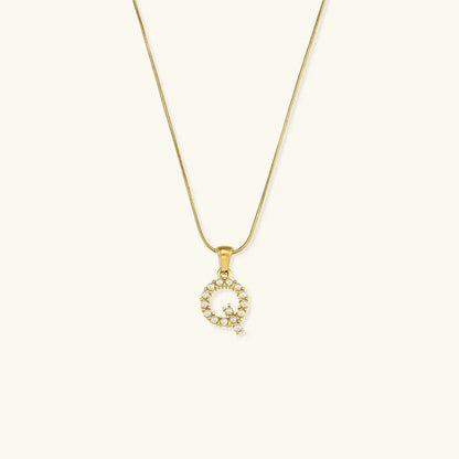 [Royal&Vicky]Augustine Initial Letter Pearl Necklace