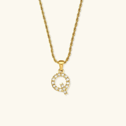 [Royal&Vicky]Maeve Letter Initial Diamond Necklace