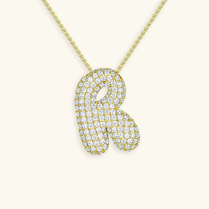 [Royal&Vicky]Bubble Initial Diamond Necklace