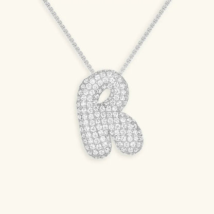 [Royal&Vicky]Bubble Initial Diamond Necklace