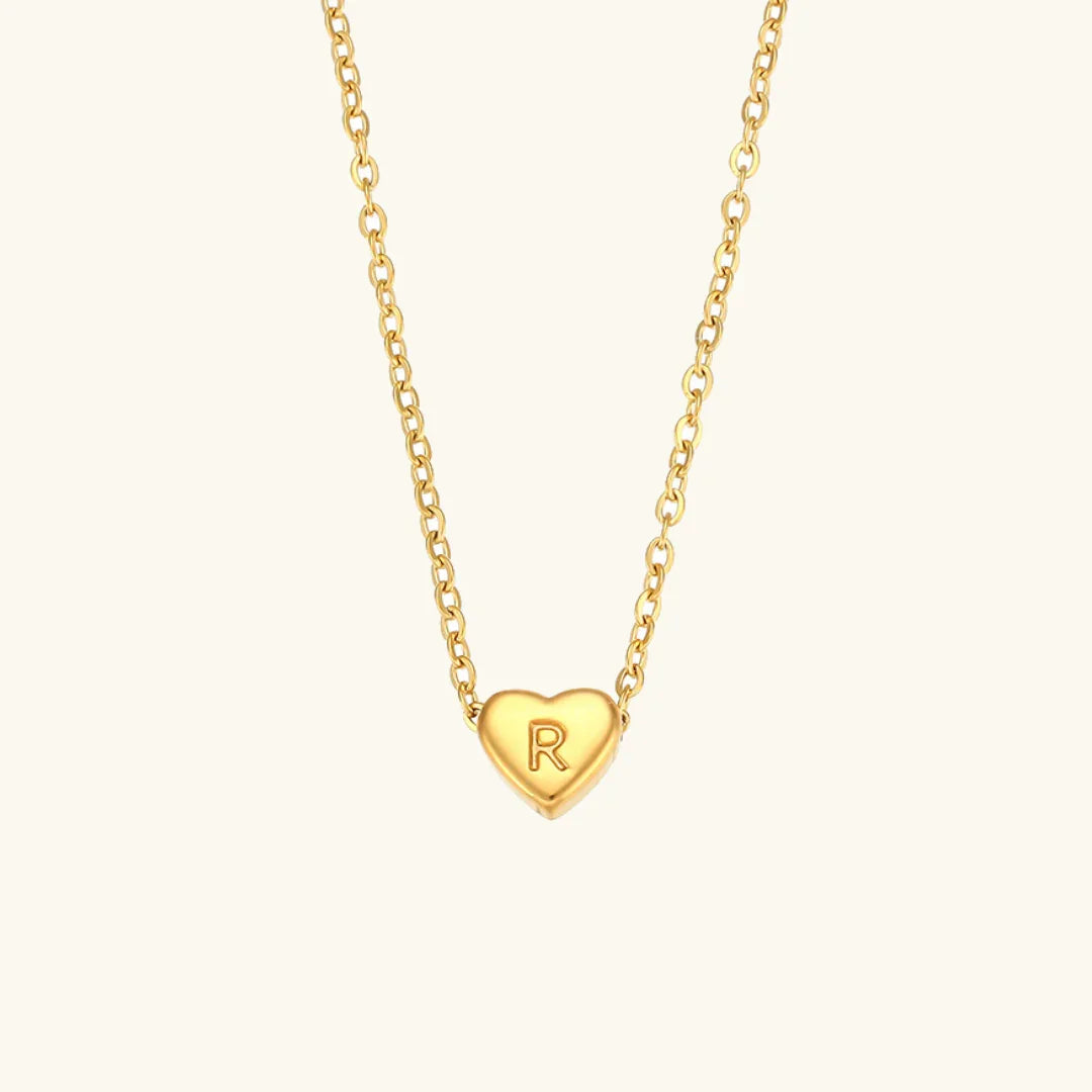 [Royal&Vicky]Heart Initial Gold Necklace