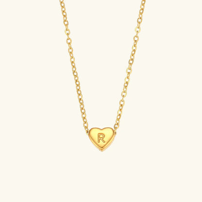 [Royal&Vicky]Heart Initial Gold Necklace