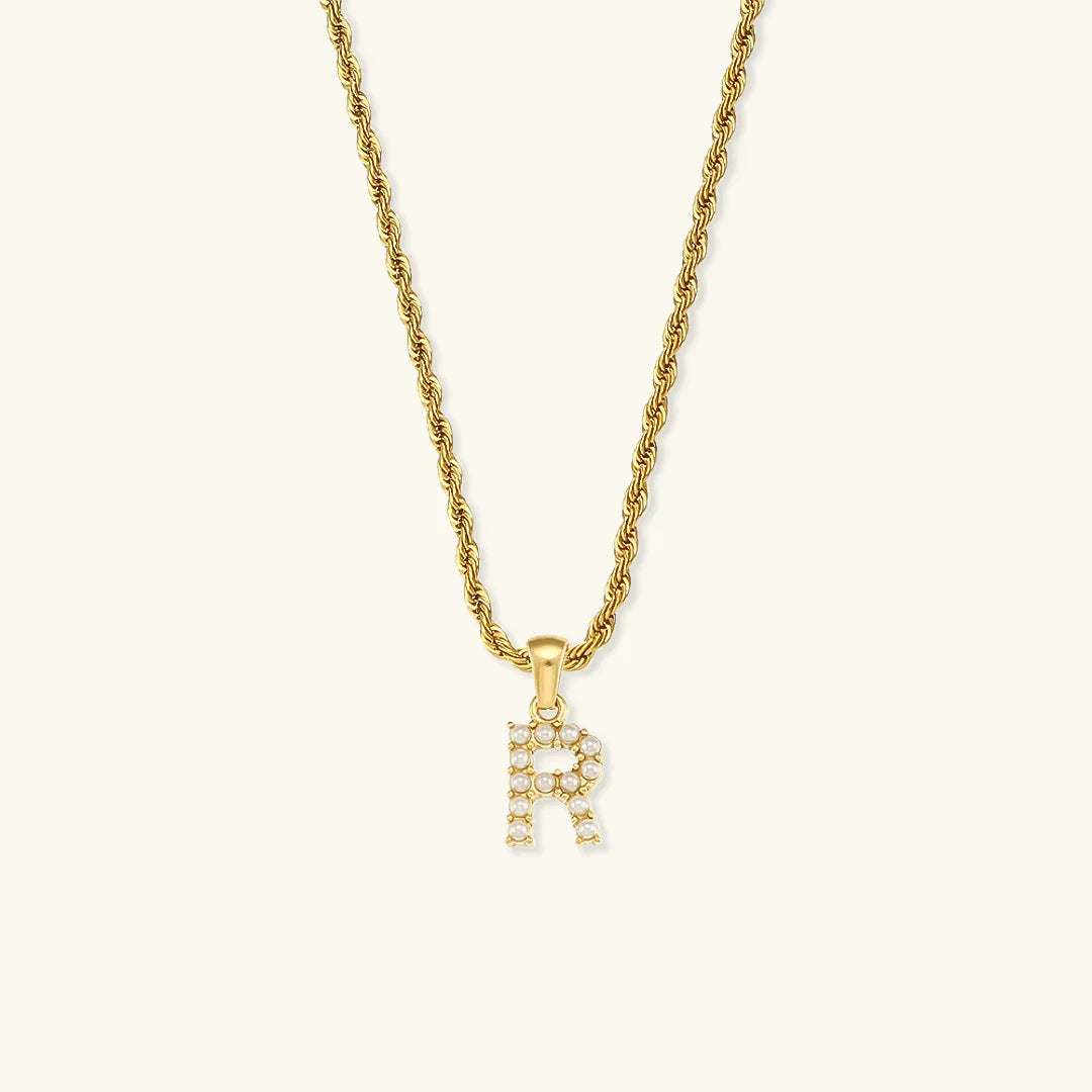 [Royal&Vicky]Elodie Initial Letter Pearl Necklace