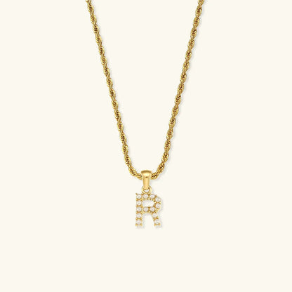 [Royal&Vicky]Elodie Initial Letter Pearl Necklace