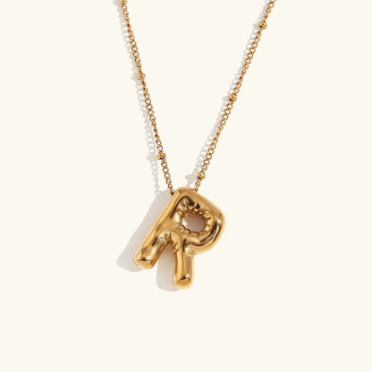 [Royal&Vicky]Balloon Gold Initial Necklace