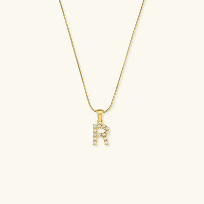 [Royal&Vicky]Augustine Initial Letter Pearl Necklace