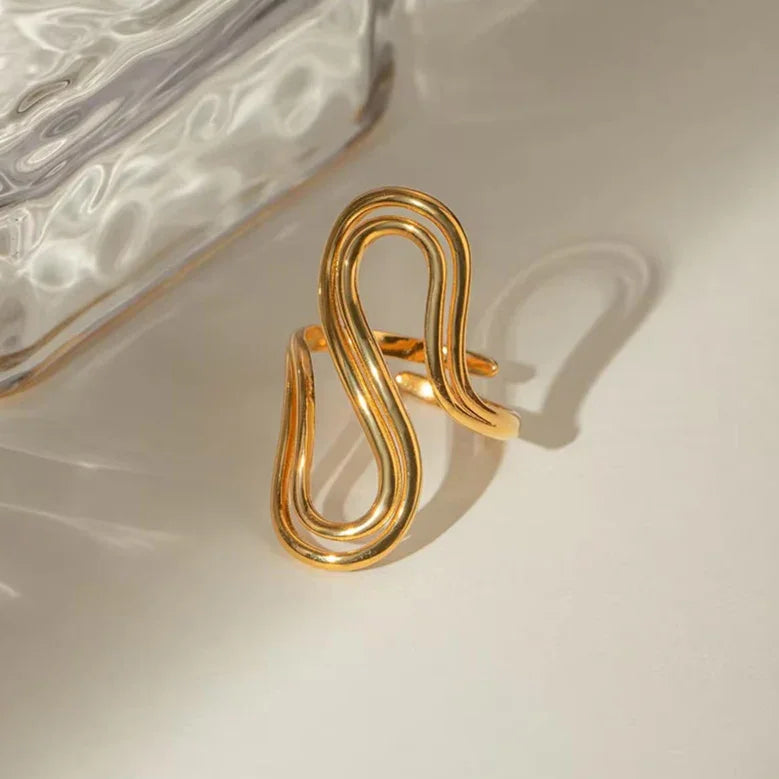 [Royal&Vicky]Halle Abstract Gold Ring