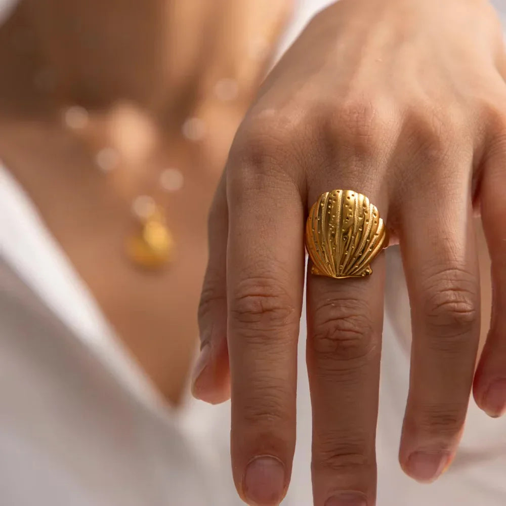 [Royal&Vicky]Aloha Gold Seashell Ring