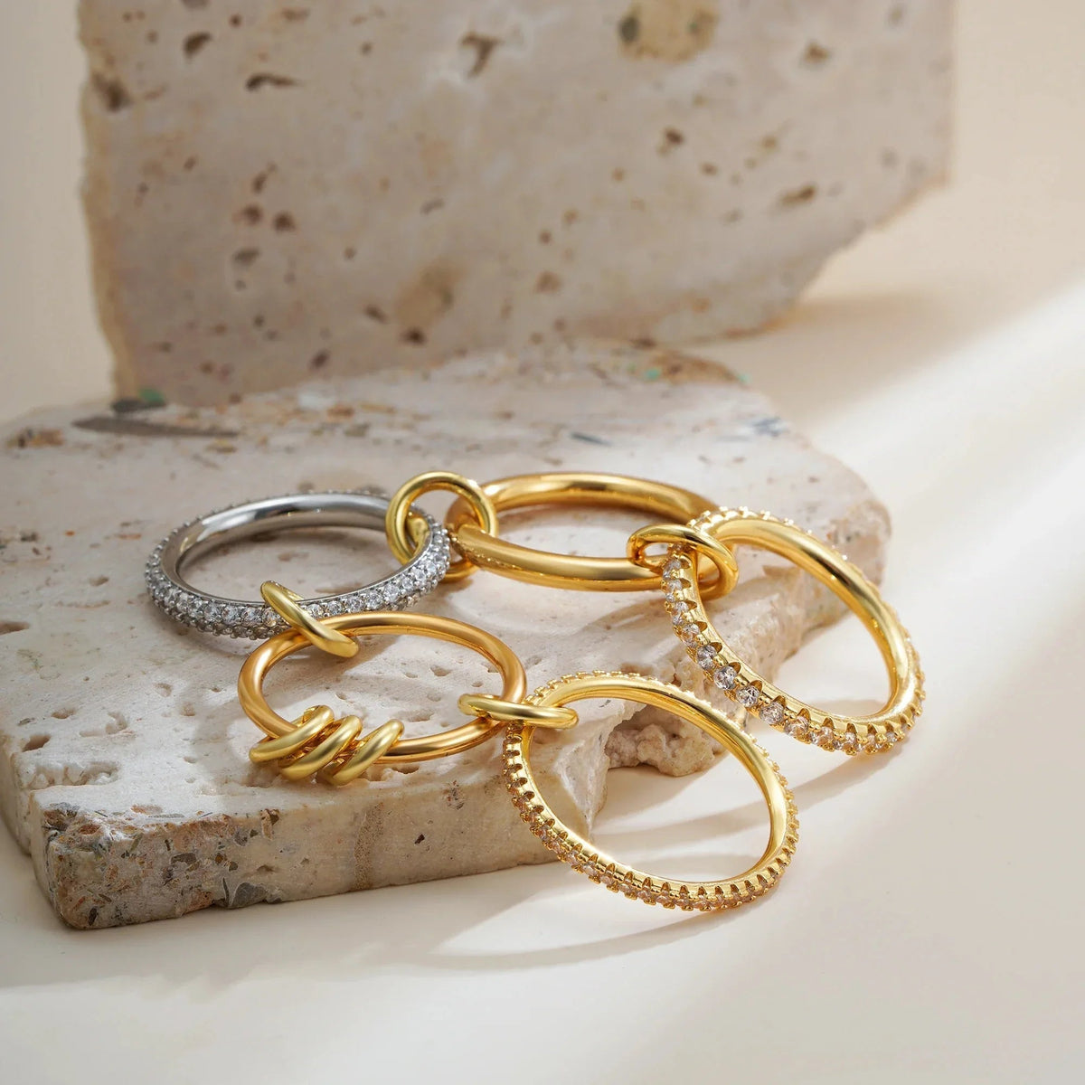 [Royal&Vicky]Blaise Stacked Diamond Ring