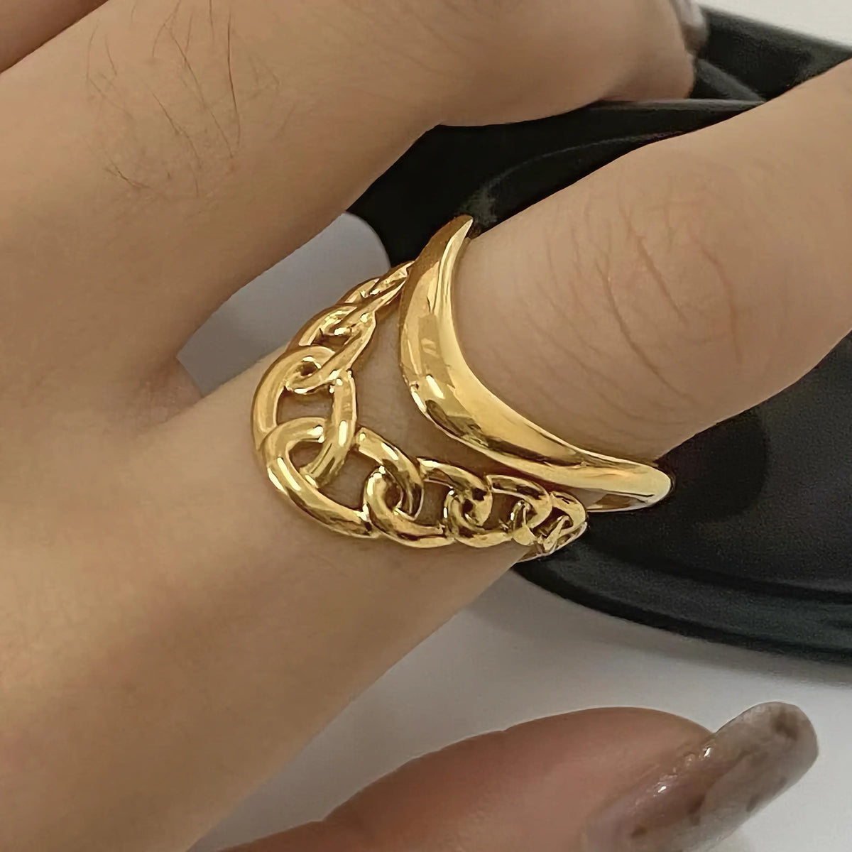 [Royal&Vicky]Paisley Gold Arc Ring