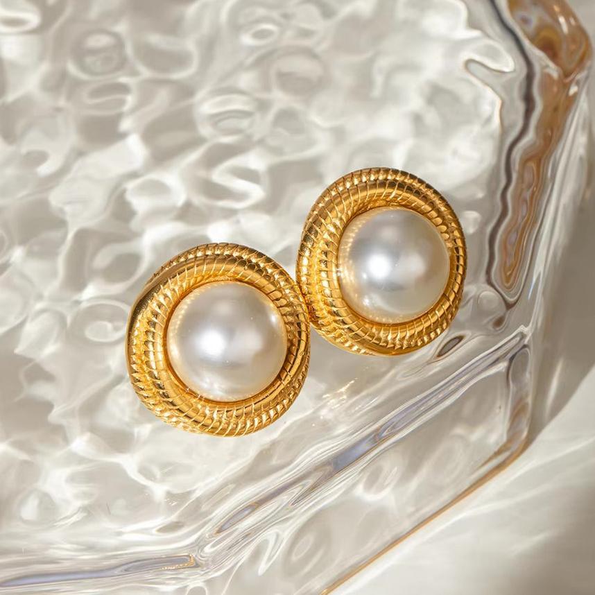 [Royal&Vicky]Aqua Freshwater Pearl Earrings