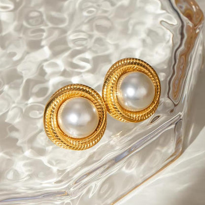[Royal&Vicky]Aqua Freshwater Pearl Earrings