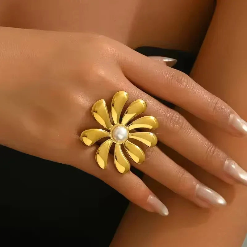 [Royal&Vicky]Bellemare Floral Gold Ring