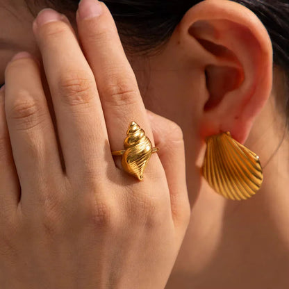 [Royal&Vicky]Ohana Sea Conch Gold Ring