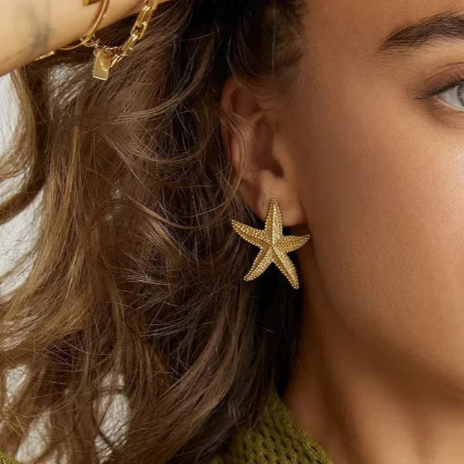 [Royal&Vicky]Serene Gold Starfish Earrings
