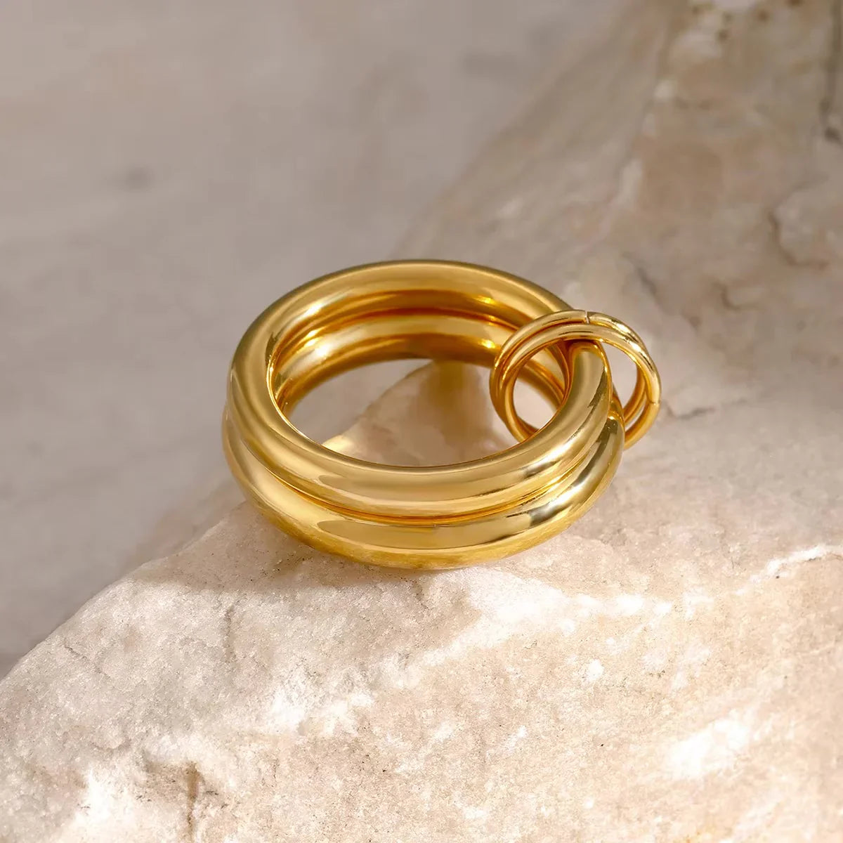 [Royal&Vicky]Dune Stacked Gold Ring
