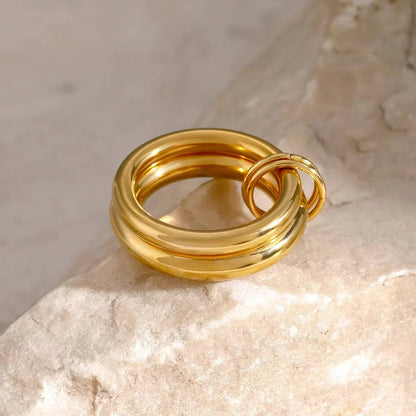 [Royal&Vicky]Dune Stacked Gold Ring