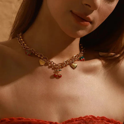 [Royal&Vicky]Kai Gold Cherry Necklace