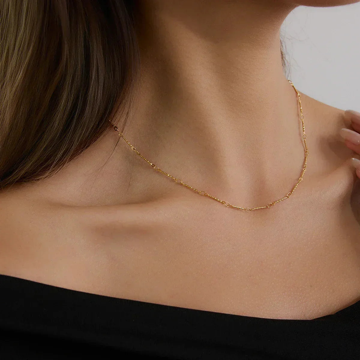 [Royal&Vicky]Amy Linked Chain Gold Necklace