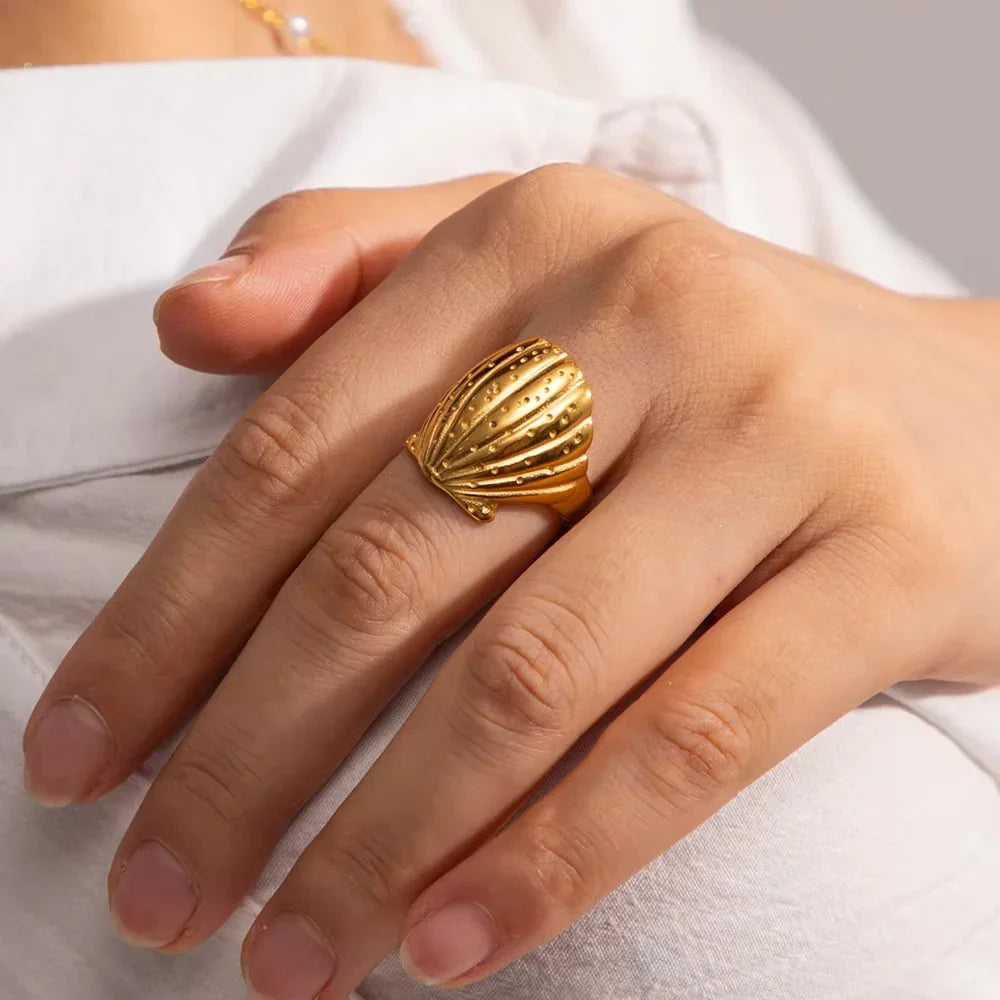 [Royal&Vicky]Aloha Gold Seashell Ring