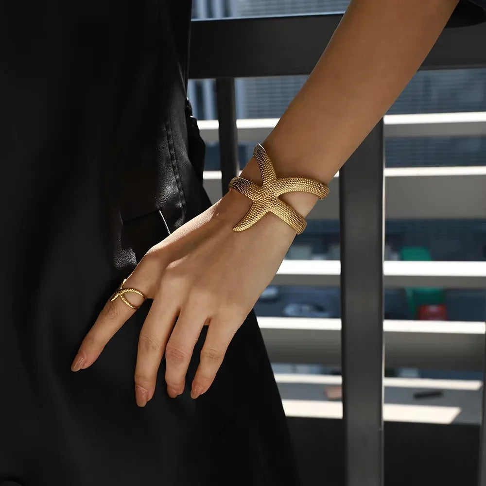 [Royal&Vicky]Annika Gold Starfish Cuff