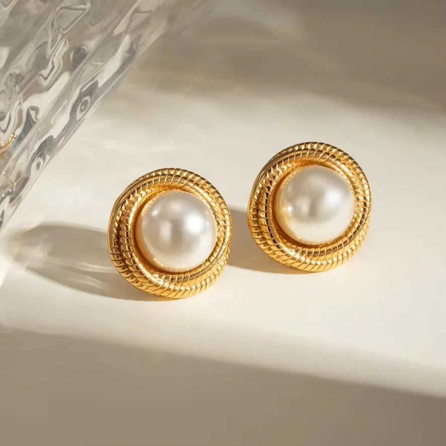 [Royal&Vicky]Aqua Freshwater Pearl Earrings