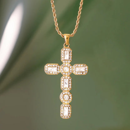 [Royal&Vicky]Evangelina Diamond Cross Necklace