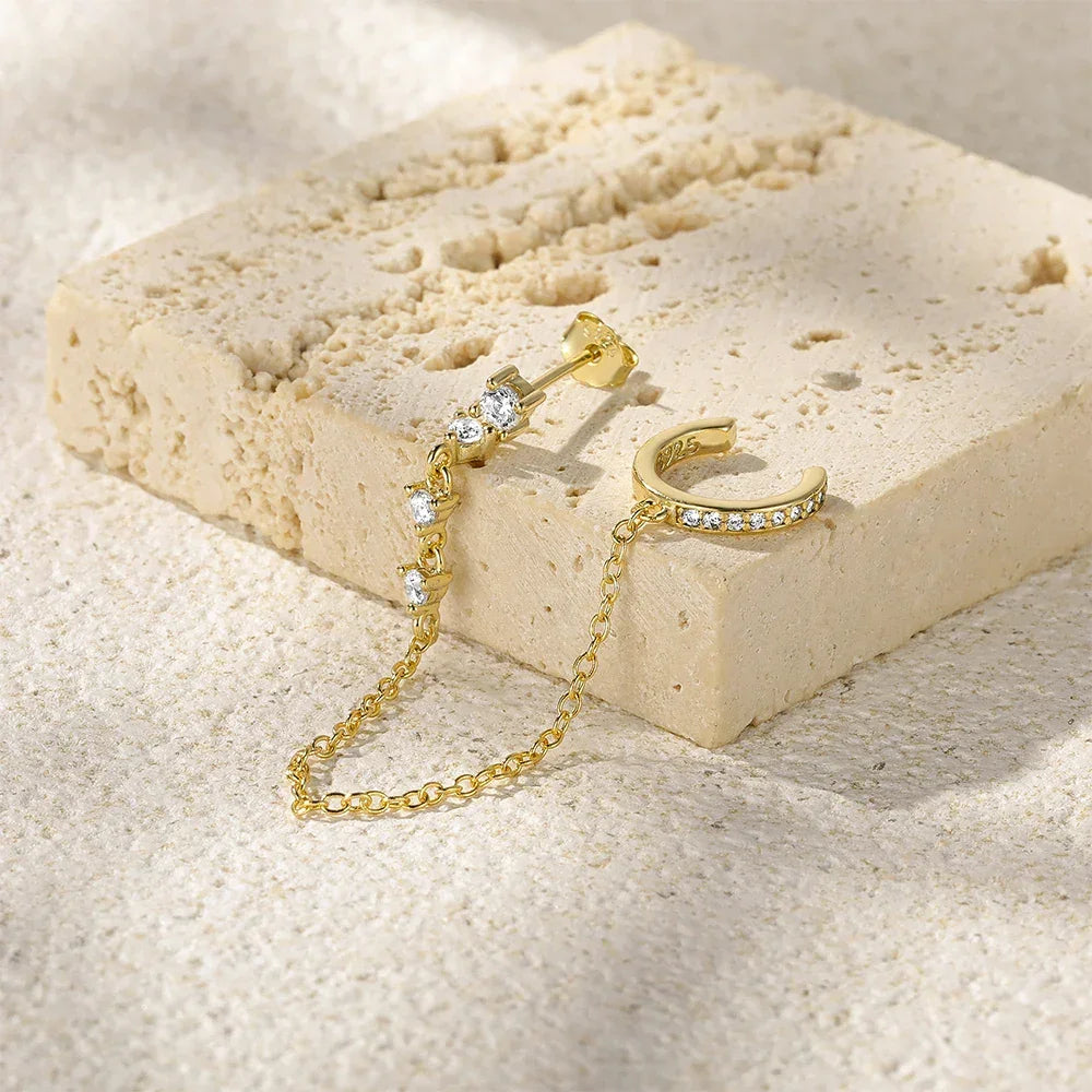 [Royal&Vicky]Audra Chain Cuff Earring
