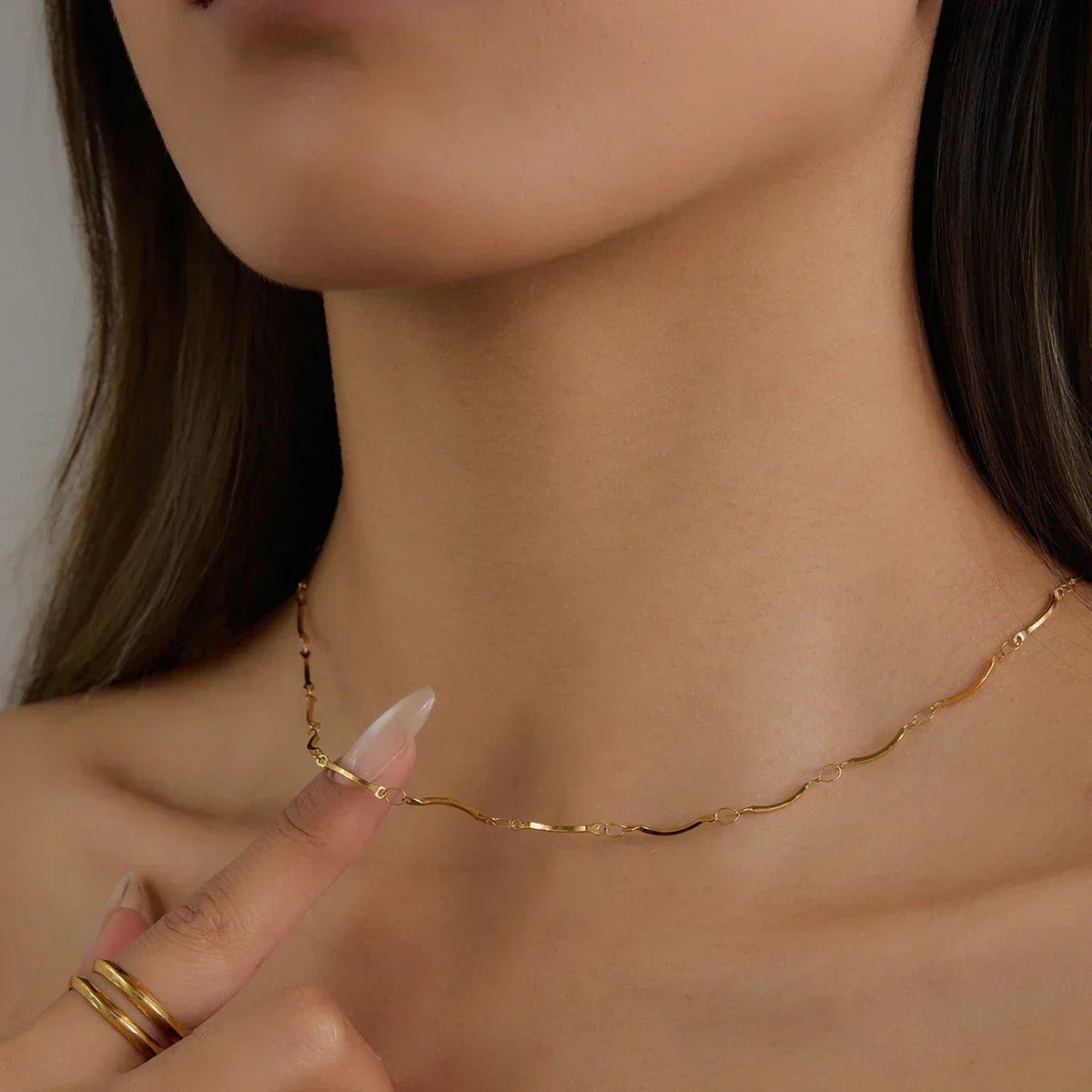 [Royal&Vicky]Amy Linked Chain Gold Necklace