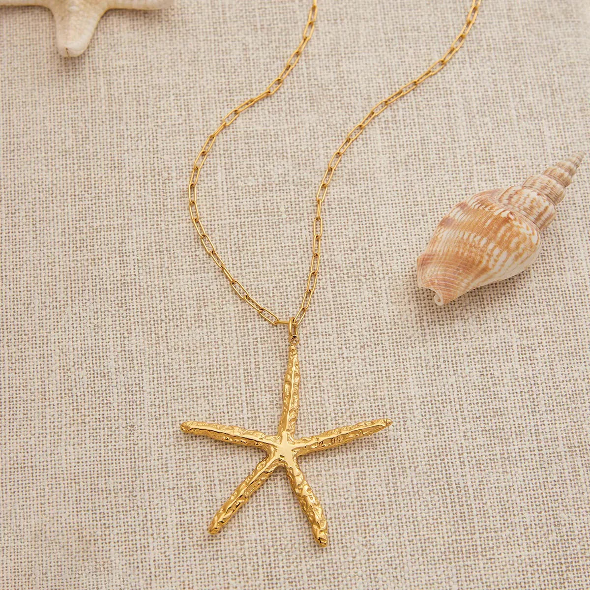 [Royal&Vicky]Claudia Gold Starfish Necklace