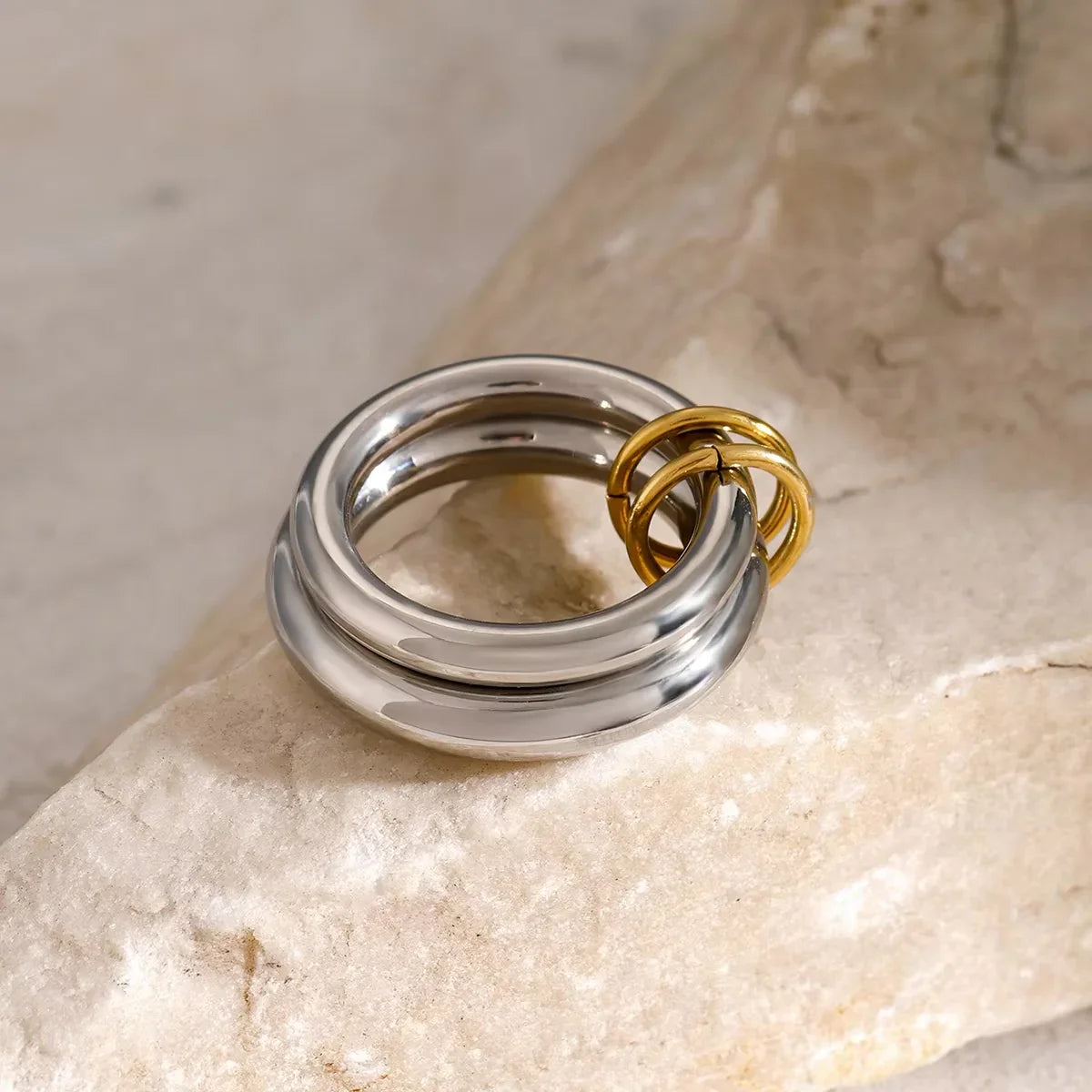 [Royal&Vicky]Dune Stacked Gold Ring