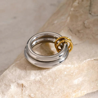 [Royal&Vicky]Dune Stacked Gold Ring