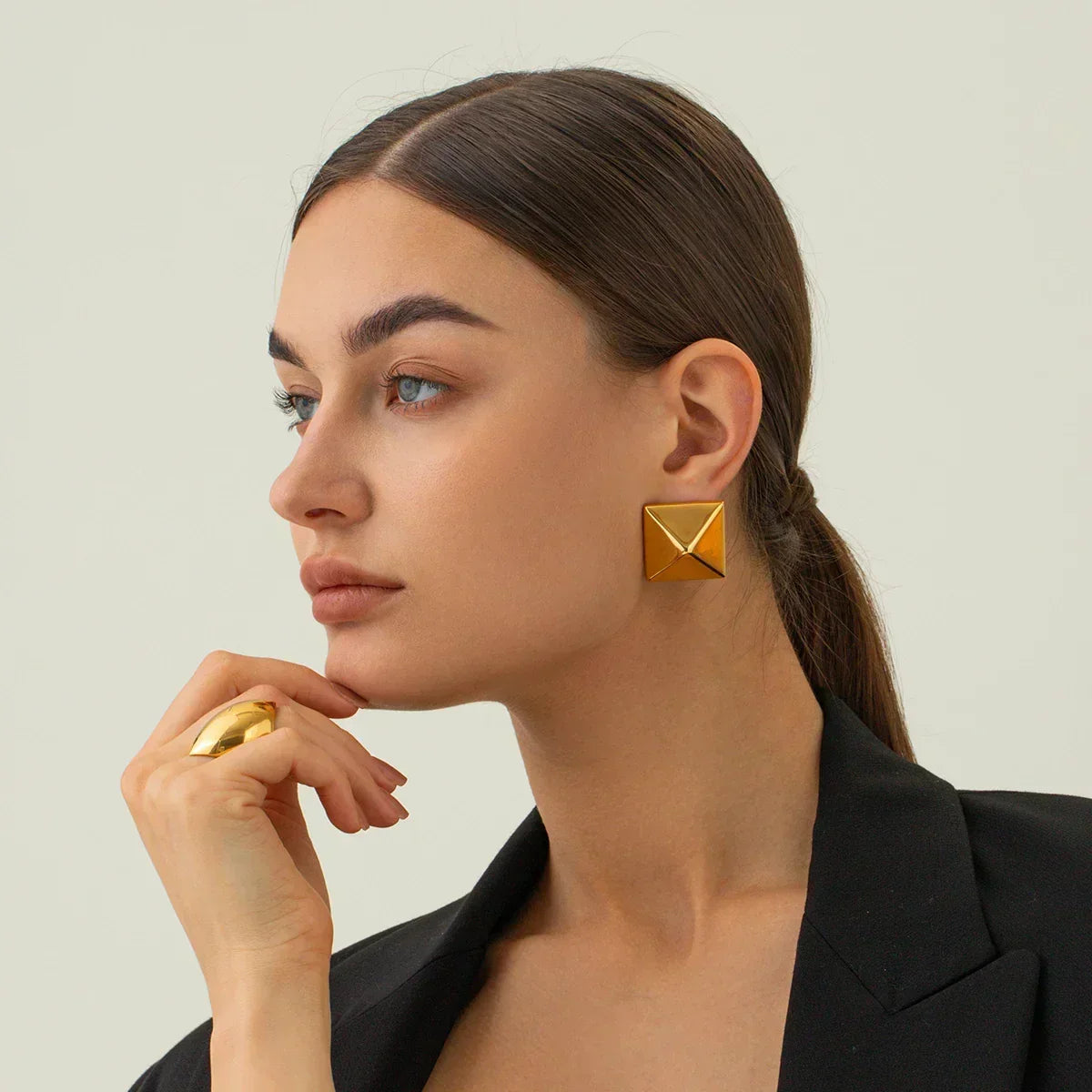 [Royal&Vicky]Barbara Gold Earrings