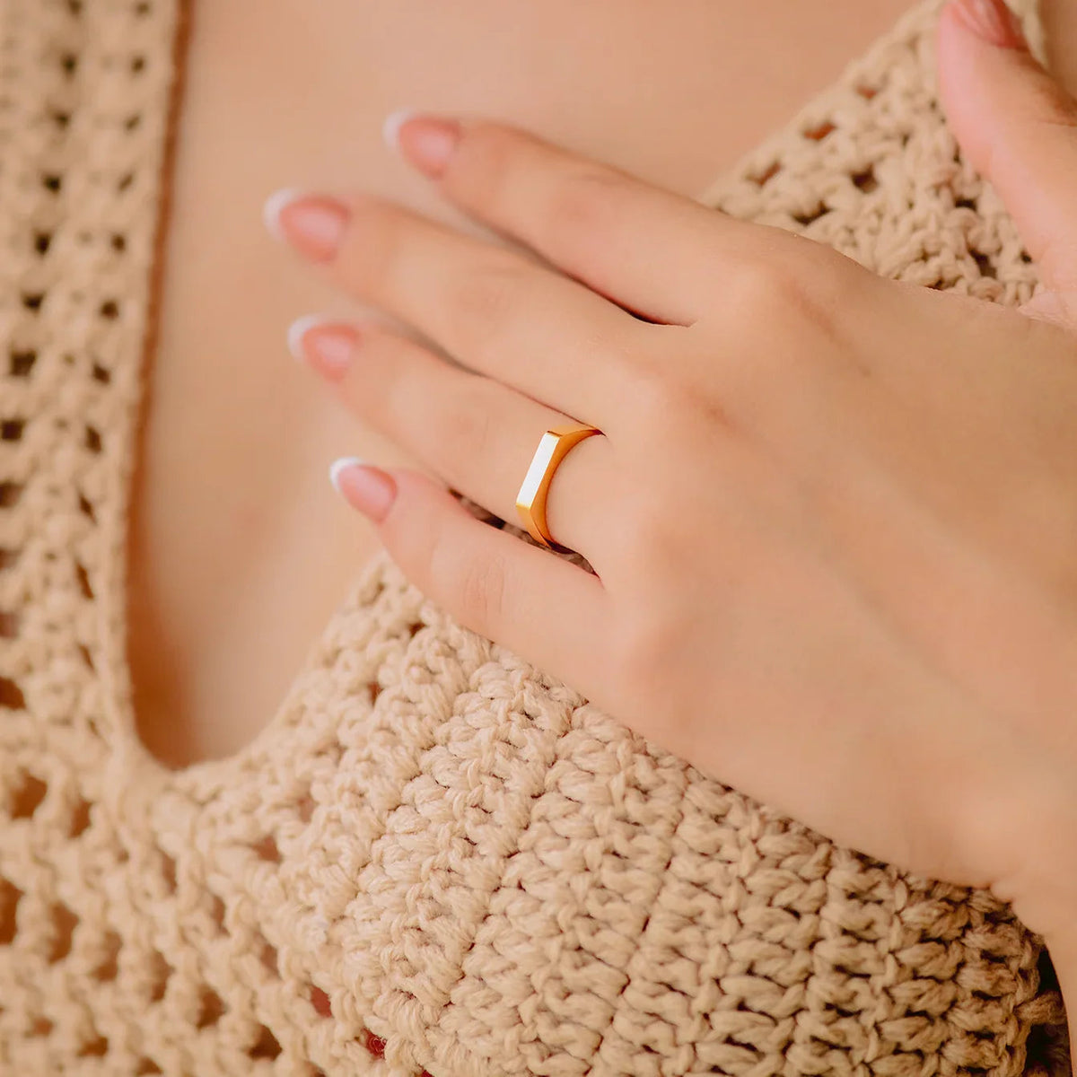 [Royal&Vicky]Sasha Geometric Gold Ring