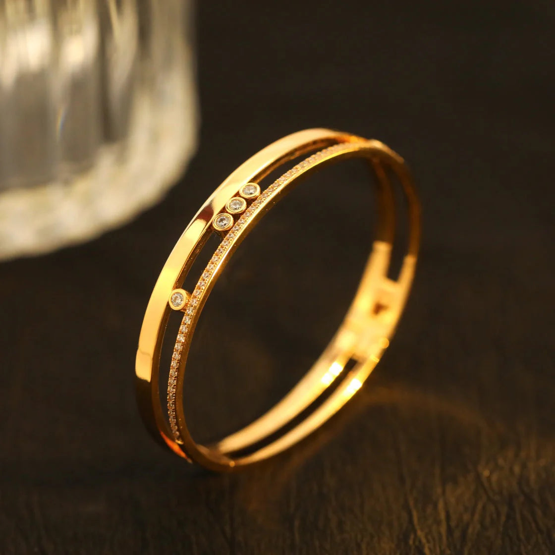 [Royal&Vicky]Move Romane Diamond Bangle Bracelet