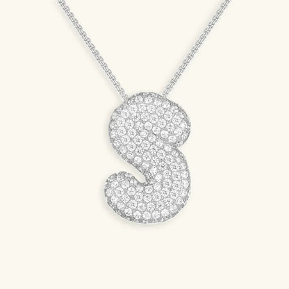 [Royal&Vicky]Bubble Initial Diamond Necklace