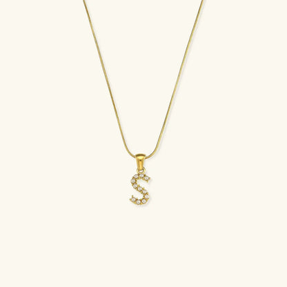 [Royal&Vicky]Augustine Initial Letter Pearl Necklace