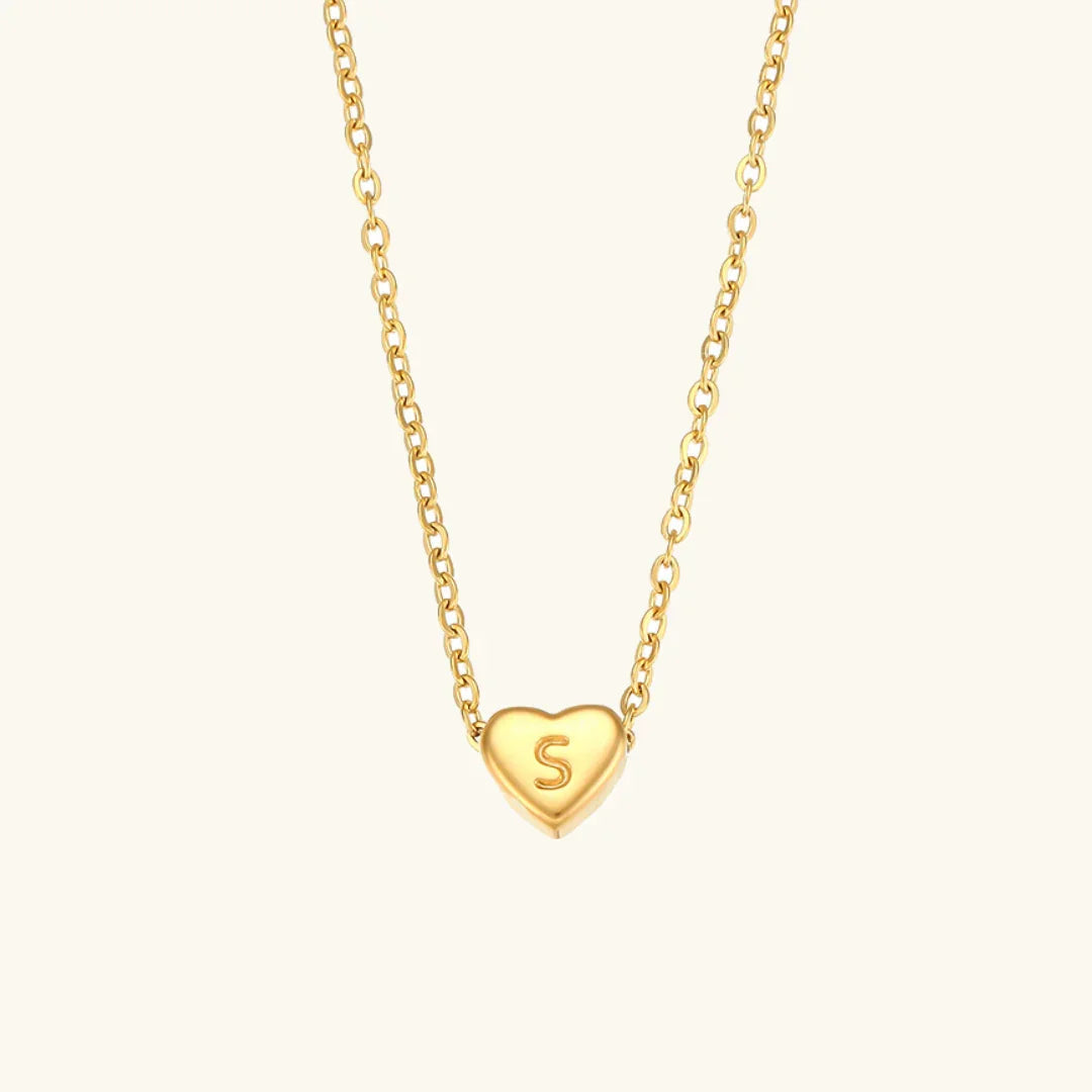 [Royal&Vicky]Heart Initial Gold Necklace
