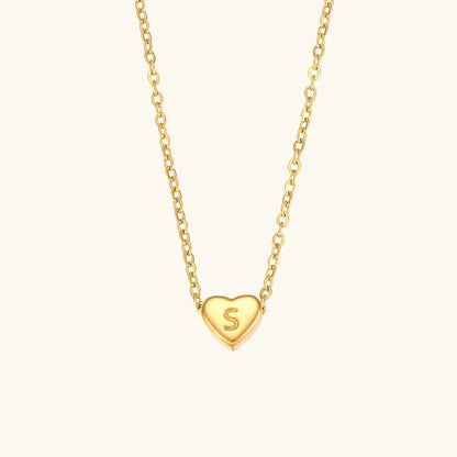 [Royal&Vicky]Heart Initial Gold Necklace