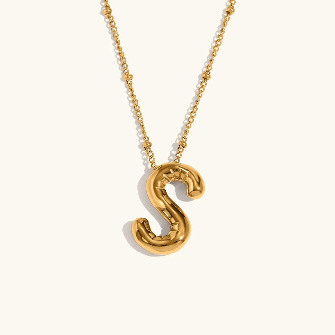[Royal&Vicky]Balloon Gold Initial Necklace