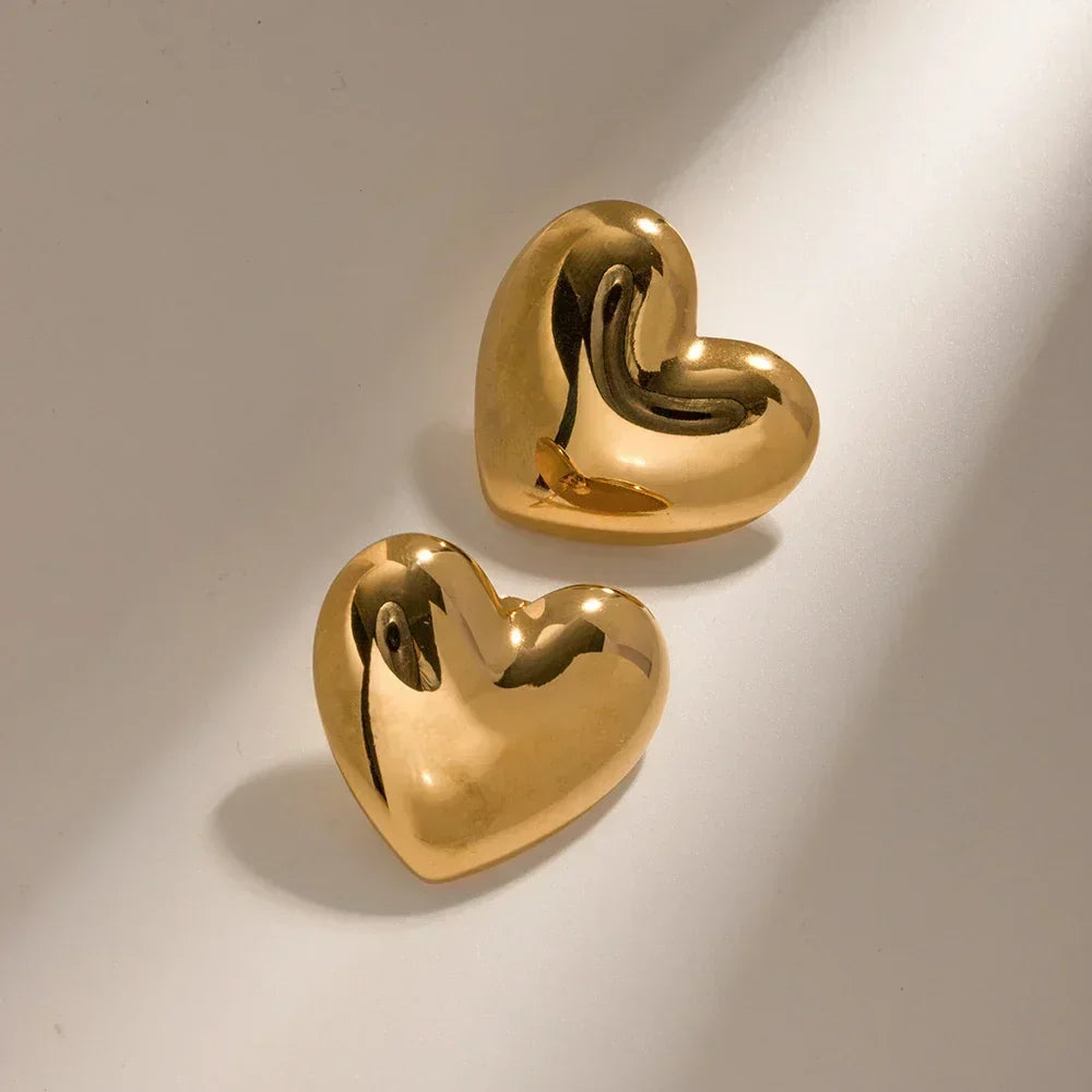 [Royal&Vicky]Aubree Gold Heart Earrings
