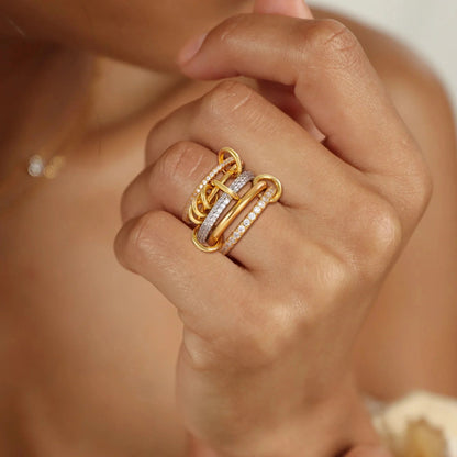 [Royal&Vicky]Blaise Stacked Diamond Ring