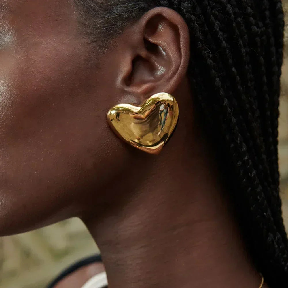 [Royal&Vicky]Aubree Gold Heart Earrings