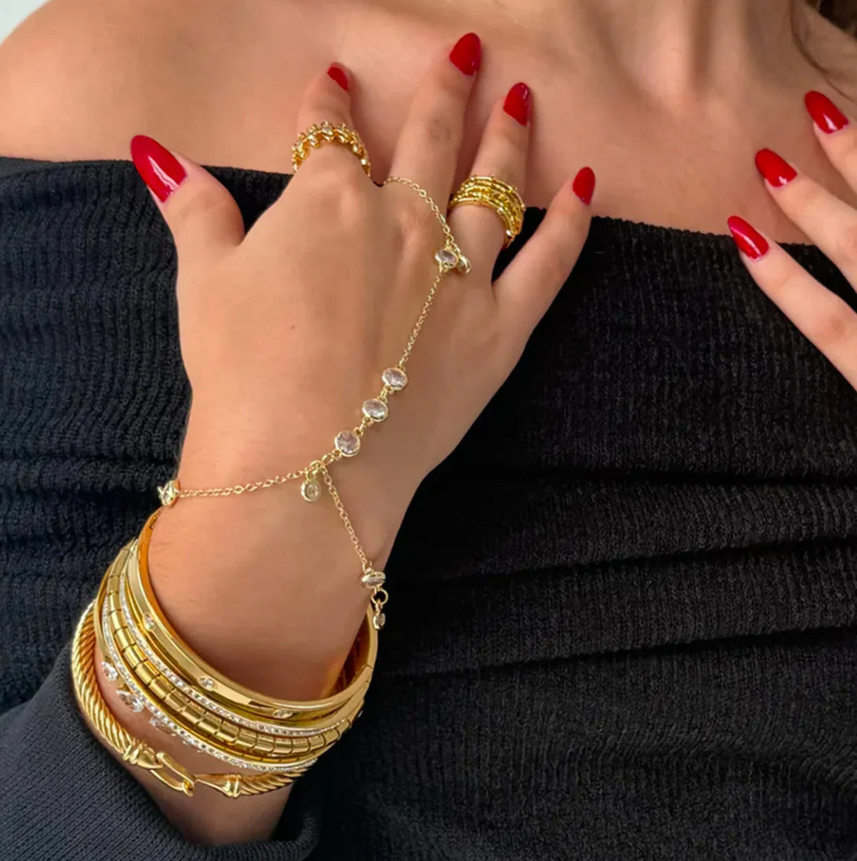 [Royal&Vicky]Elina Diamond Hand Chain